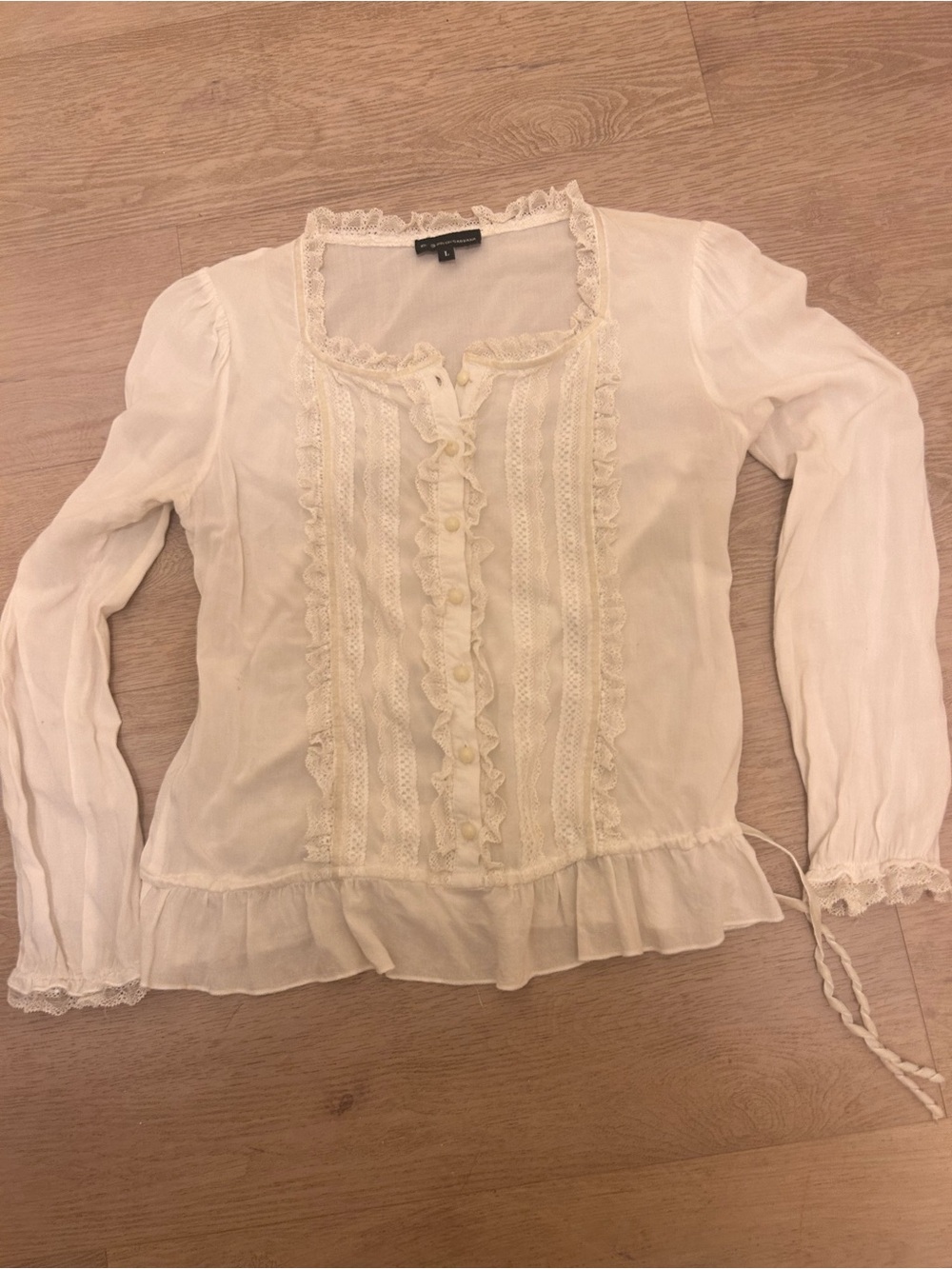 Dolce & Gabbana Ruffle Lace Peasant Blouse